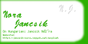 nora jancsik business card